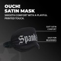 Spank Me Satynowa Maska na Oczy Czarna - Komfortowy Model z Nadrukiem Ouch! by Shots