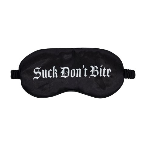 Suck Don't Bite Satynowa Maska na Oczy Czarna - komfortowy model z nadrukiem Ouch! by Shots