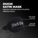 Suck Don't Bite Satynowa Maska na Oczy Czarna - komfortowy model z nadrukiem Ouch! by Shots