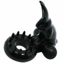 Baile Sweet Rabbit - silikonowy pierścień wibrujący z motywem krolika, czarny BAILE