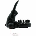 Baile Sweet Rabbit - silikonowy pierścień wibrujący z motywem krolika, czarny BAILE