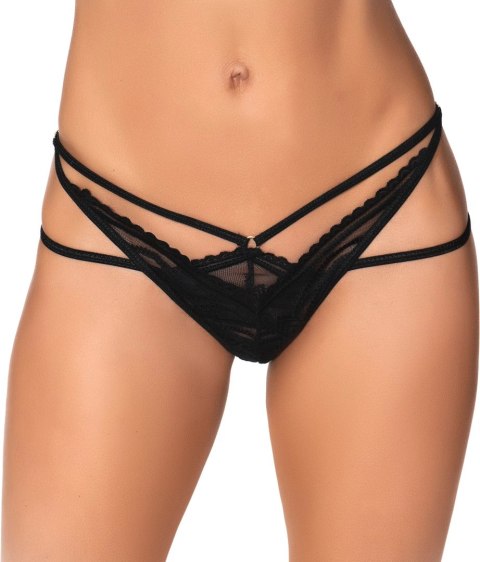 CalExotics Strappy Panty M/L czarne majtki z regulacją i koronką Mapale