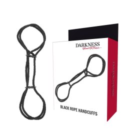 Darkness - Mankiety linowe na kostki, 100% bawełna, 160 cm, czarne DARKNESS