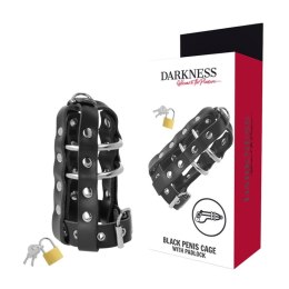 Darkness Skorzana Klatka Dyscyplinująca z Zamkiem, Vegan, 12,5 cm DARKNESS