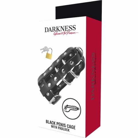 Darkness Skorzana Klatka Dyscyplinująca z Zamkiem, Vegan, 12,5 cm DARKNESS