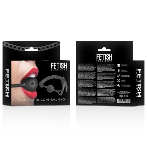 Fetish Submissive silikonowy knebel oddychający z regulacją 4,1 cm FETISH SUBMISSIVE