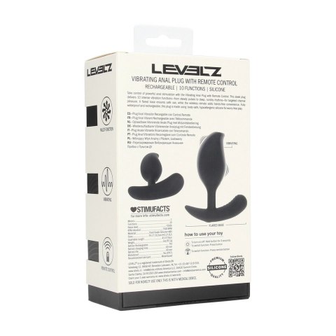 LEVELZ Analy Remote - silikonowy korek analny z pilotem, czarny Levelz by Shots