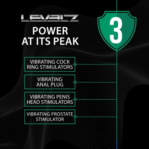 LEVELZ Black silikonowy stymulator z pierścieniem Tri-O, wibrujący Levelz by Shots
