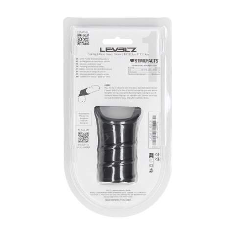 LEVELZ Czarny Pierścień Silikonowy z Teksturowaną Tuleją Levelz by Shots