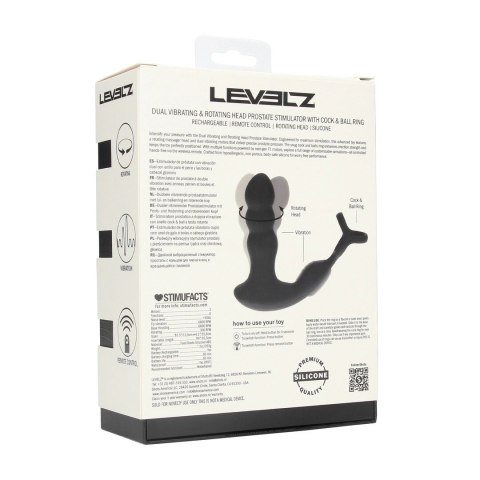 LEVELZ Dual Motor Silicone Pro Intimate Massager Black z pilotem Levelz by Shots