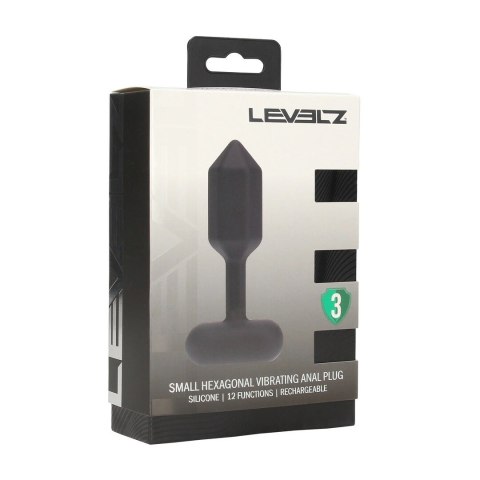 LEVELZ Hexagonal S Czarny - Wibrująca silikonowa zatyczka anatomiczna Levelz by Shots
