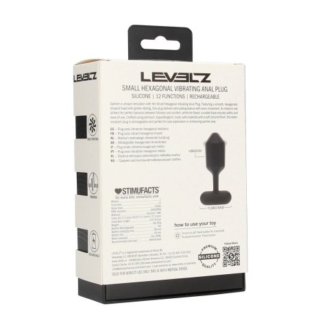 LEVELZ Hexagonal S Czarny - Wibrująca silikonowa zatyczka anatomiczna Levelz by Shots