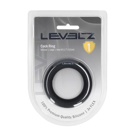 LEVELZ Pierścień Anatomiczny L z Silikonu Premium Czarny Levelz by Shots