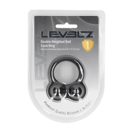 LEVELZ Pierścień Intymny z Podwojnym Obciążeniem, Silikonowy, Czarny Levelz by Shots