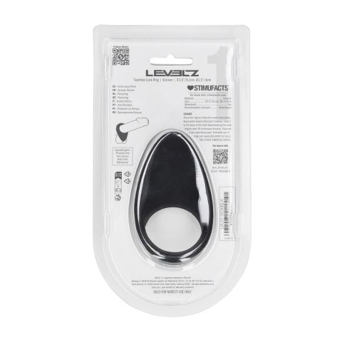 LEVELZ Pierścień Silikonowy Teardrop Czarny Ergonomiczny Kształt Levelz by Shots