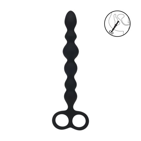 LEVELZ Sonda Anatomiczna Silikonowa Beaded Double Loop Czarna Levelz by Shots