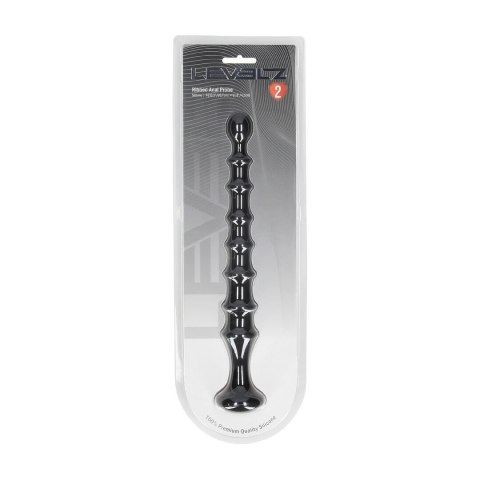 LEVELZ Sonda Anatomiczna Silikonowa Czarna Żebrowana, Flared Base Levelz by Shots