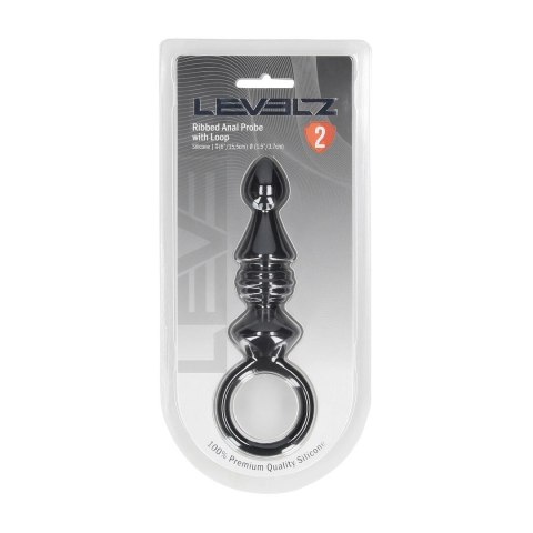LEVELZ Sonda Anatomiczna Silikonowa z Uchwytową Pętlą Czarna Levelz by Shots
