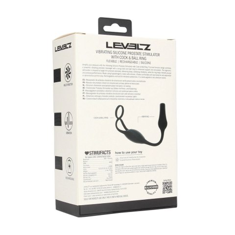LEVELZ Vibrating Silicone Prostate Model z Pierścieniem, Czarny Levelz by Shots