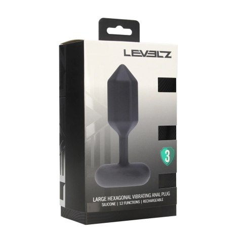 LEVELZ Wibrująca Zatyczka Anatomiczna L Hexagonalna Czarna Silikon Levelz by Shots