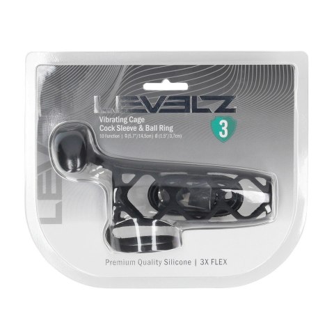 LEVELZ Wibrujący Pierścień Silikonowy z Osłoną Czarny Levelz by Shots