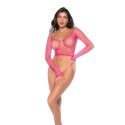Leg Avenue 2w1 Siatkowa Bluzka lub Pończochy Neonowy Roż One Size Mapale