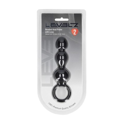 Levelz Sonda Anatomiczna Silikonowa z Kulkami i Uchwyt Pętla Czarna Levelz by Shots