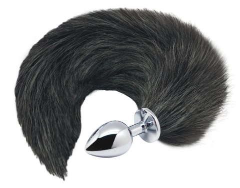 Alive Black & White Fox Tail M - Korek z puszystym czarnym ogonem, rozmiar M Alive