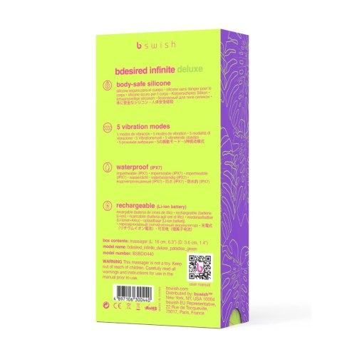 B Swish Bdesired Infinite Deluxe Wibrator 5 trybow zielony IPX7 B Swish