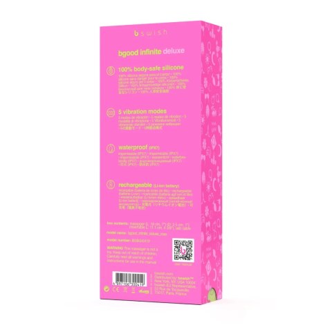 B Swish Bgood Infinite Deluxe rożowy - stymulator silikonowy 5 trybow B Swish
