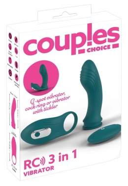 Couples Choice Zestaw 3w1 z wibratorem G i pierścieniem, pilot RC Couples Choice
