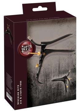Fetish Collection Speculum z rurką na płyn, stal nierdzewna, czarny 15cm Fetish Collection