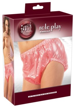 Fetish Collection majtki winylowe rożowe M/L z kieszenią na wkładkę Fetish Collection