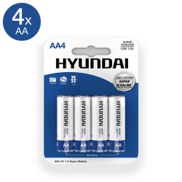 Hyundai Super Alkaline AA - Baterie alkaliczne 4 sztuki, wydajne Hyundai