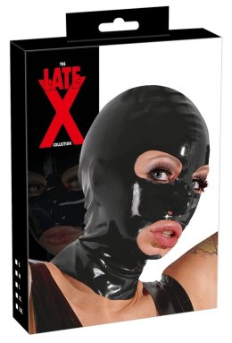 LateX Maska Lateksowa Czarna z Otworami na Oczy i Usta 0,4 mm Late X