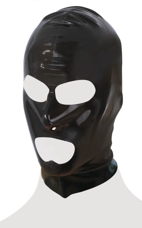 LateX Maska Lateksowa Czarna z Otworami na Oczy i Usta 0,4 mm Late X