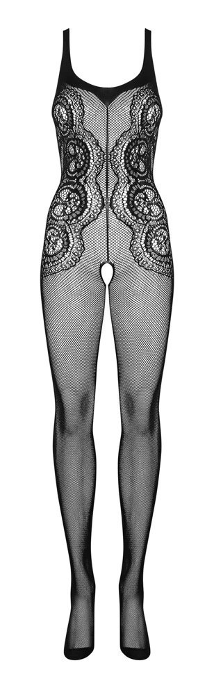 Obsessive G335 Bodystocking siateczkowy czarny S-L bez części dolnej Obsessive