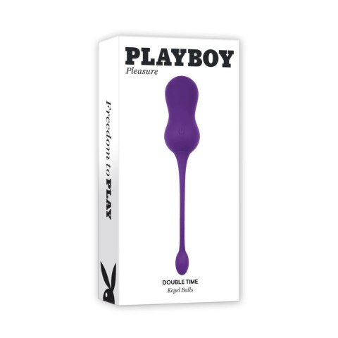 Playboy Pleasure Double Time - Wibrujące kulki Kegla z pilotem, silikon Playboy