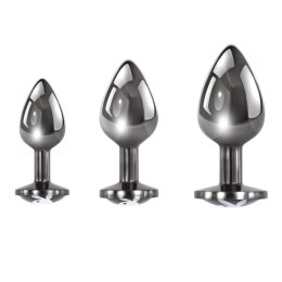 Playboy Pleasure Zestaw 3 metalowych zatyczek treningowych hematyt Playboy