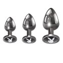 Playboy Pleasure Zestaw 3 metalowych zatyczek treningowych hematyt Playboy