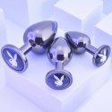 Playboy Pleasure Zestaw 3 metalowych zatyczek treningowych hematyt Playboy