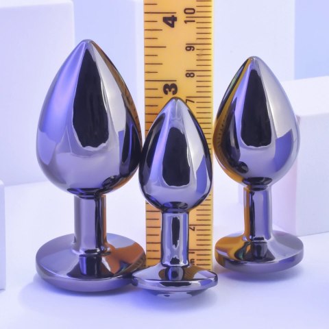 Playboy Pleasure Zestaw 3 metalowych zatyczek treningowych hematyt Playboy