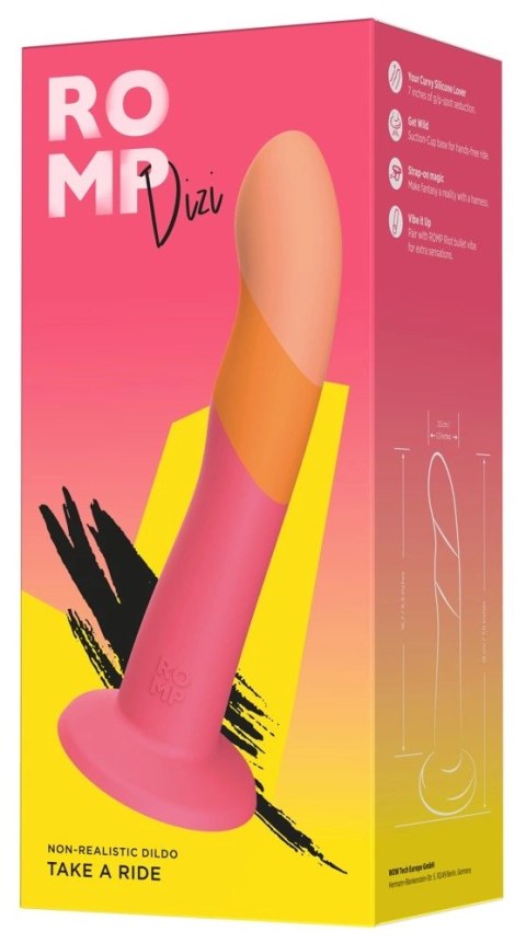 ROMP Dizi Dwukolorowy model falisty silikonowy z przyssawką 18 cm ROMP