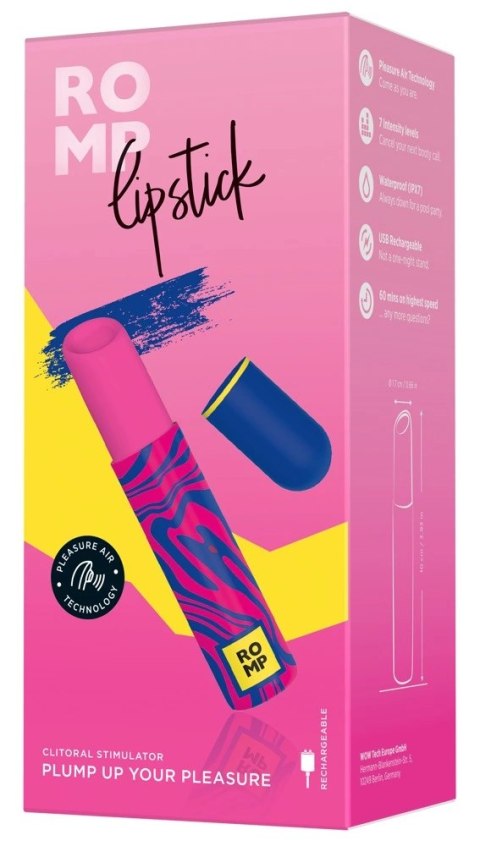 ROMP Lipstick Mini - Dyskretna maszyna intymna w formie szminki, 10 cm ROMP