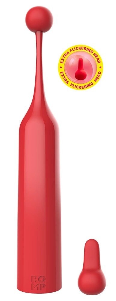 ROMP Pop Mini urządzenie wibrujące 2 wymienne końcowki silikonowe 14,5cm ROMP