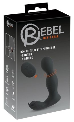 Rebel RC Prostate Massager - Głowka Obrotowa, 9 Trybow, Pilot, Czarny Rebel