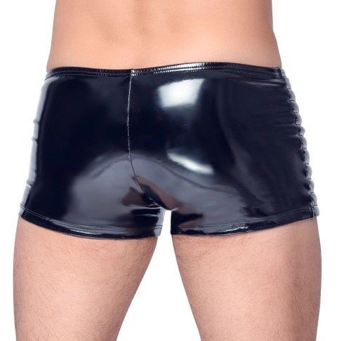 Black Level Bokserki Winylowe L z Zamkiem i Motocyklowym Szyciem Black Level