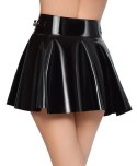 Black Level Spodnica Vinylowa Czarna Krotka S Rozkloszowana Black Level