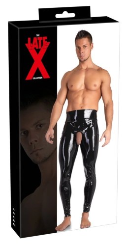 Late X Legginsy Lateksowe Czarny M z Anatomicznym Otworem Late X