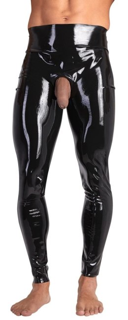 Late X Legginsy Lateksowe Czarny M z Anatomicznym Otworem Late X